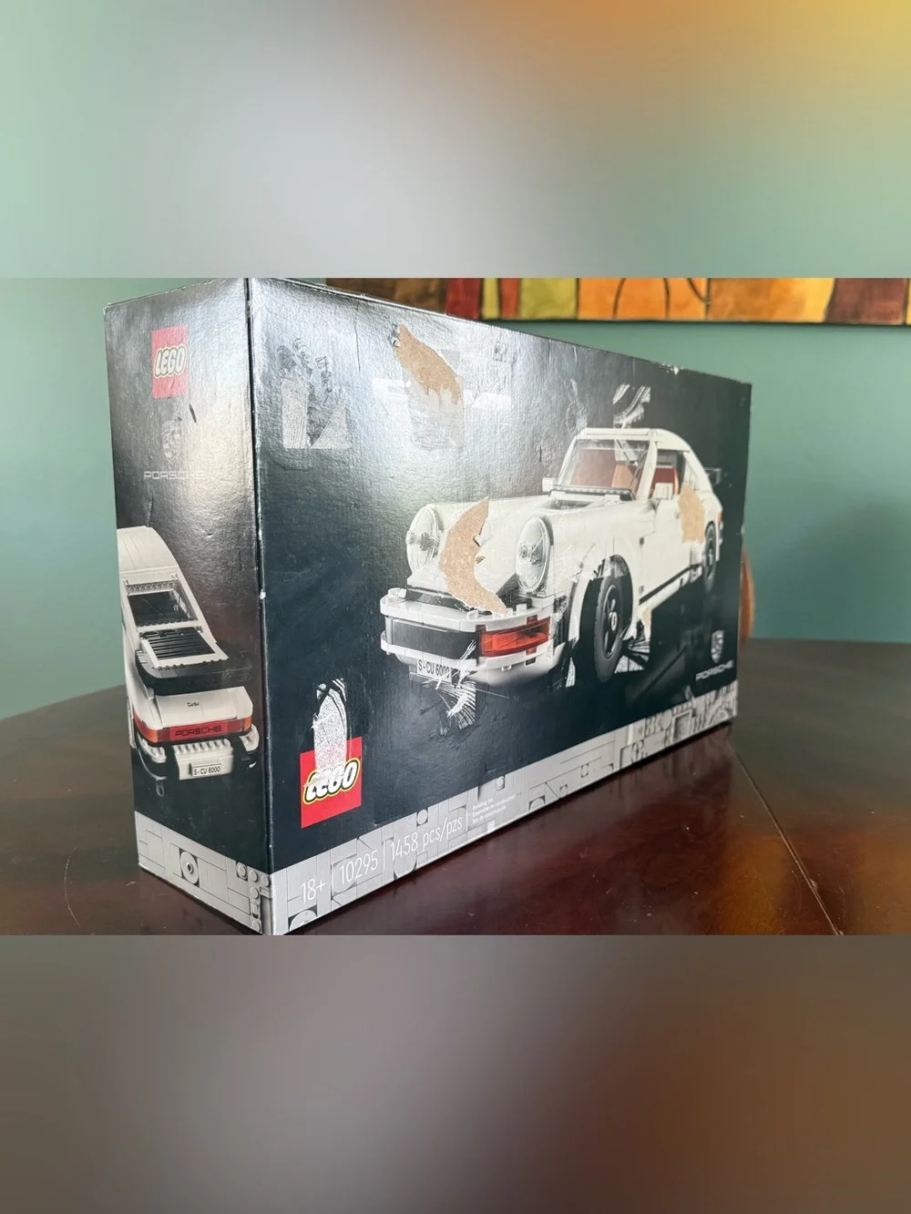 Lego White Porsche 911 Targa Model with Brown Interior